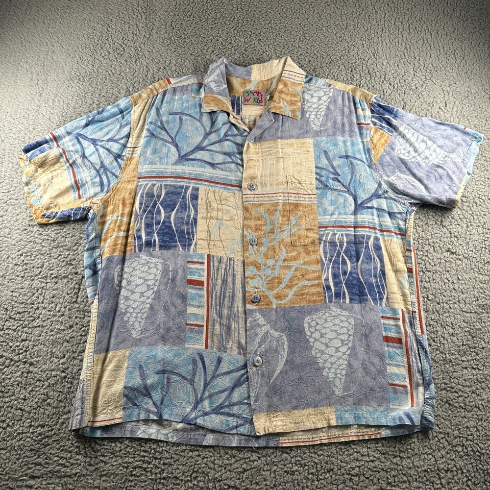 Vtg 90's Jams World Seabreeze Shirt Mens L Hawaiian Aloha‎ Rayon Made In USA